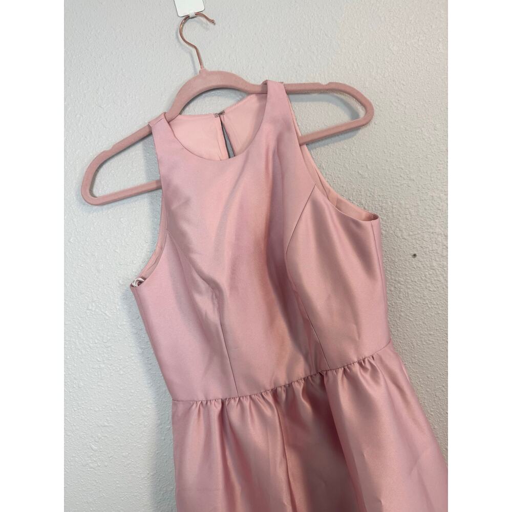 Alfred Sung D707 Rose Satin Maxi Dress Sleeveless Keyhole Back 4 - Picture 4 of 9